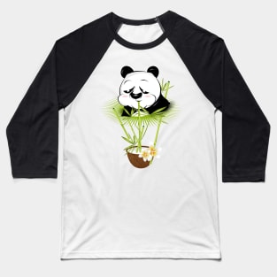 Panda bear enjoys a tropical cocktail Baseball T-Shirt